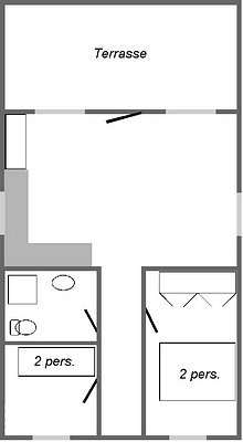 Feriehus sødring Overdækket terrasse tegning